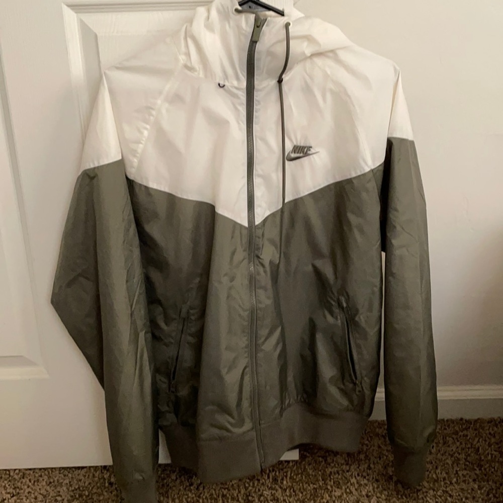 Nike green and white wind runner jacket